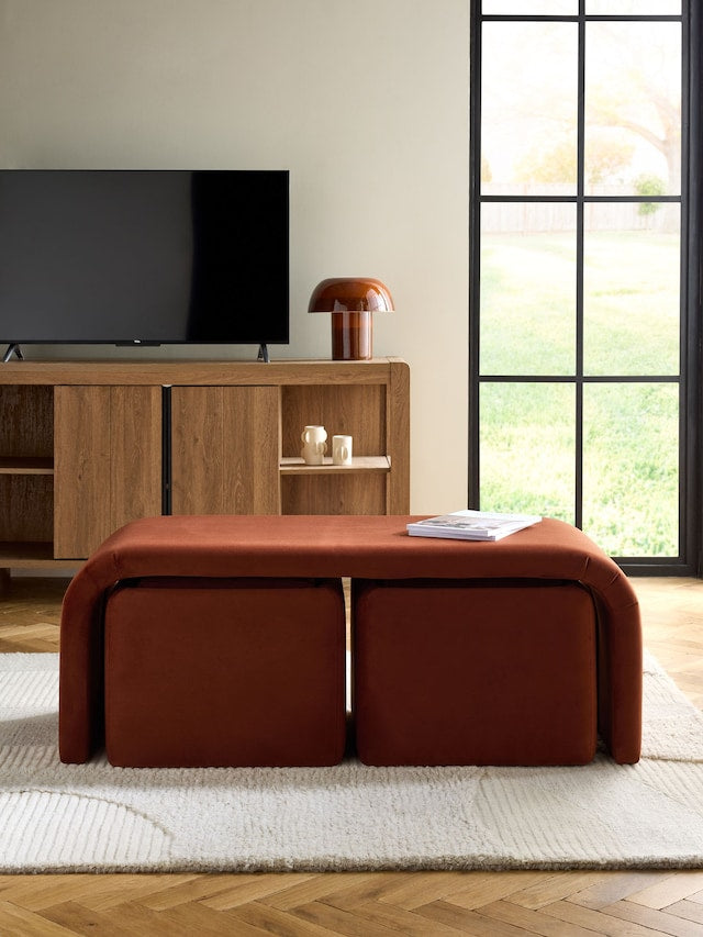 Soft Velvet Rust Brown Sidney Coffee Table
