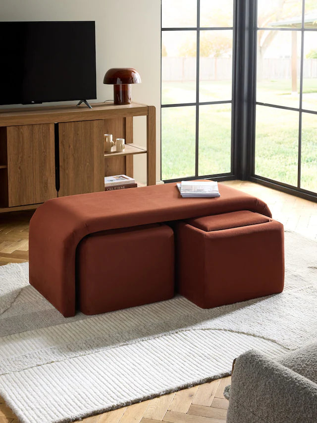 Soft Velvet Rust Brown Sidney Coffee Table