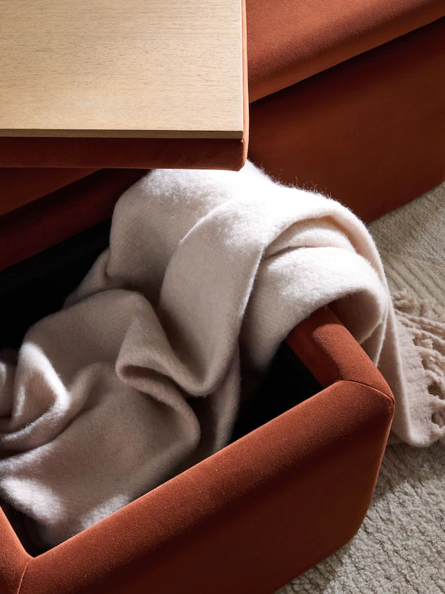 Soft Velvet Rust Brown Sidney Coffee Table
