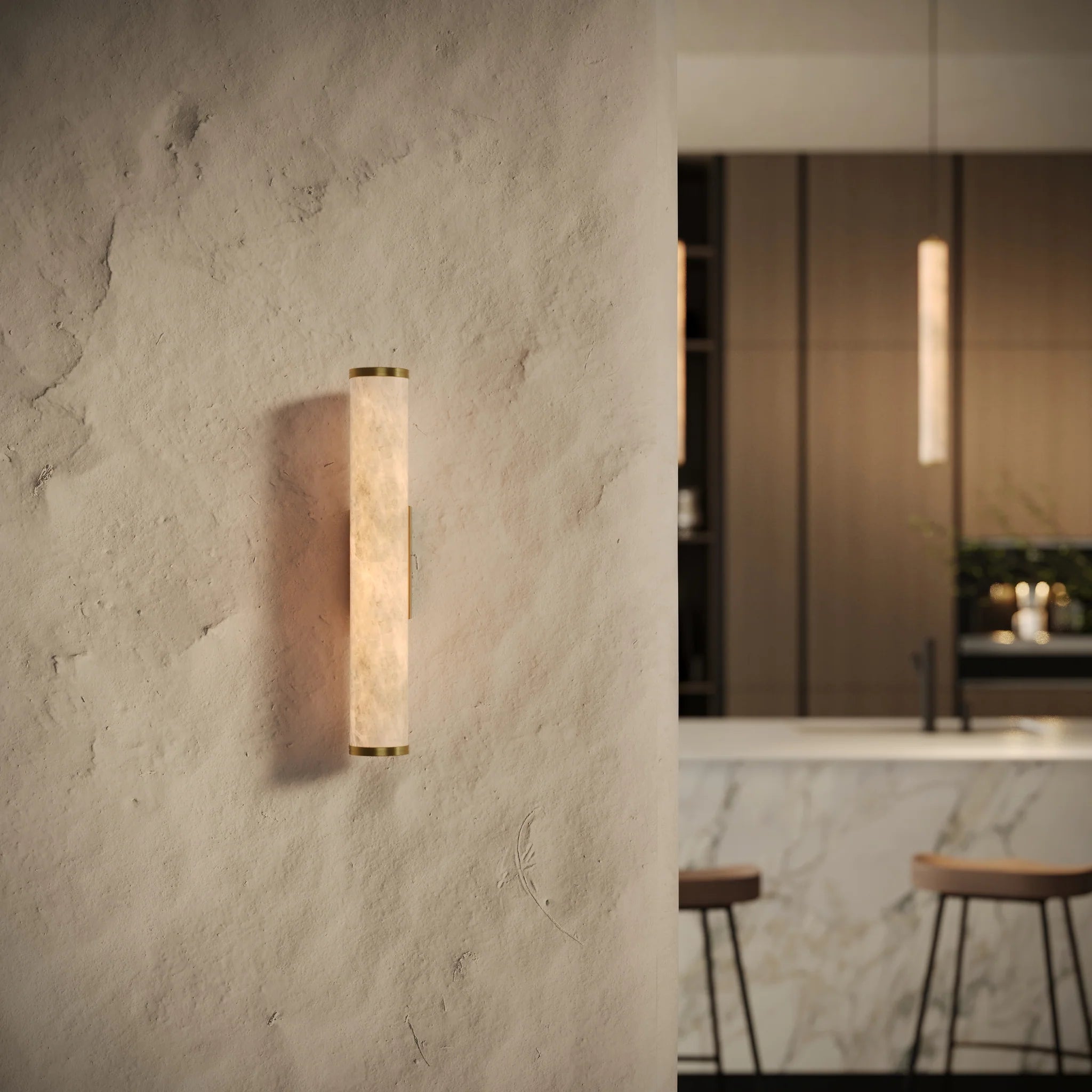 WALL SCONCE LIGHT WITH BRUSHED GOLD FITTINGS