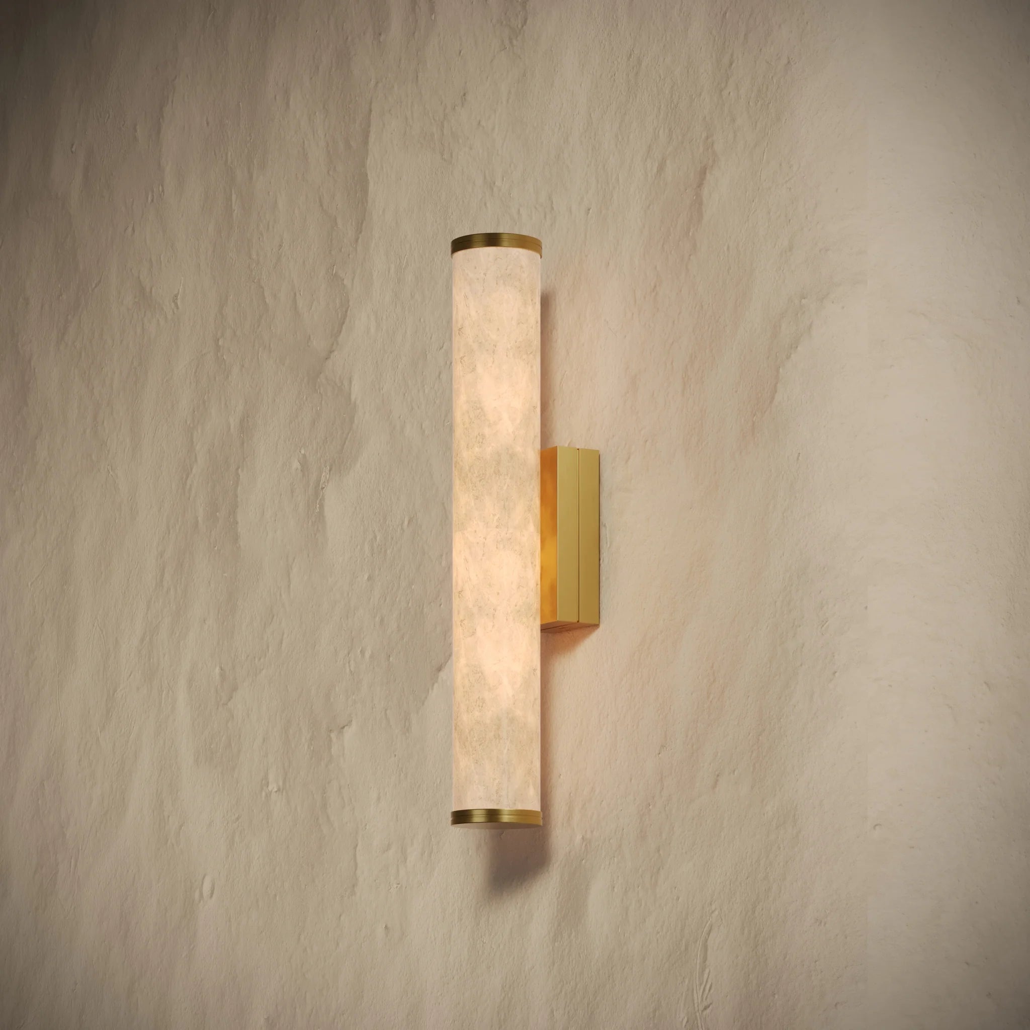 WALL SCONCE LIGHT WITH BRUSHED GOLD FITTINGS