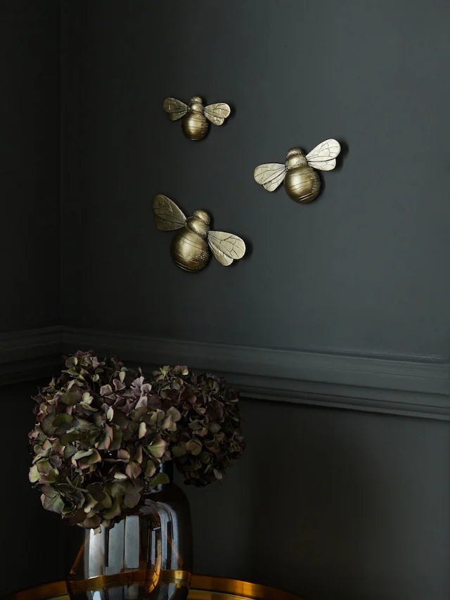 Gold Set of 3 Bee Wall Plaque