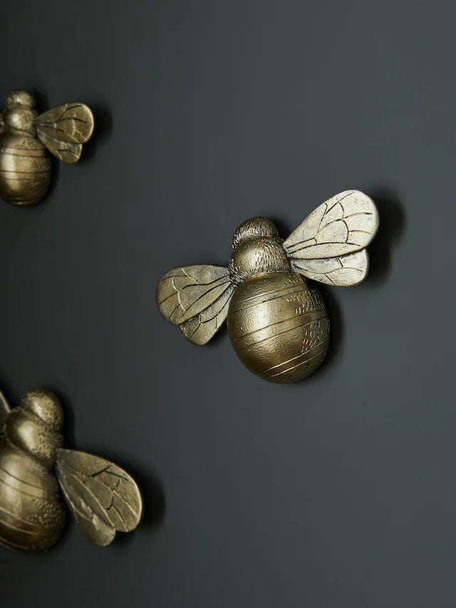 Gold Set of 3 Bee Wall Plaque