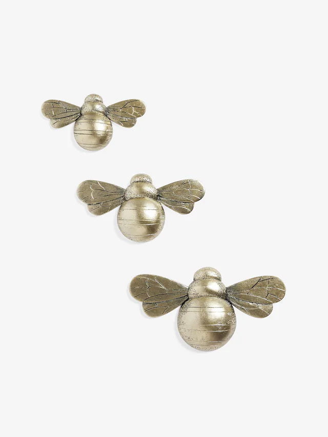 Gold Set of 3 Bee Wall Plaque