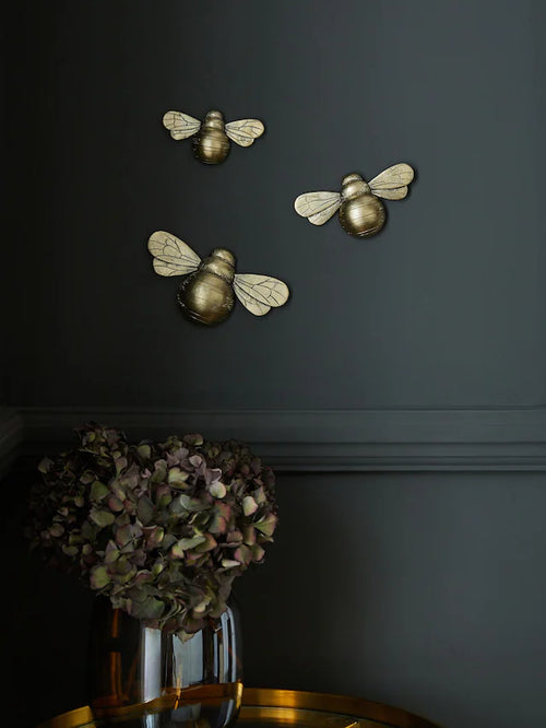 Gold Set of 3 Bee Wall Plaque