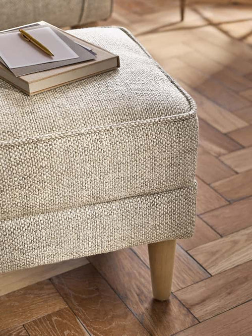 Chunky Weave Mid Natural Sherlock Storage Footstool