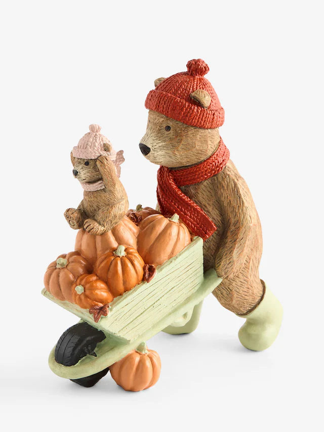 The Bear and Baby Autumn Pumpkin Picking Ornament
