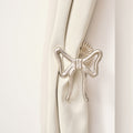 Set of 2 Silver Metal Bow Curtain Tie Backs